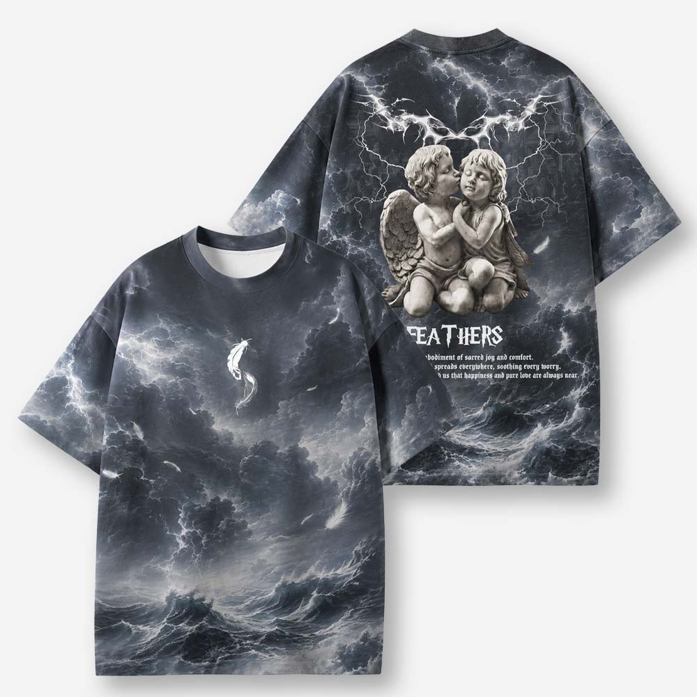 Angel Graphic Eco Oversized Graphic Tees · GRS Certified