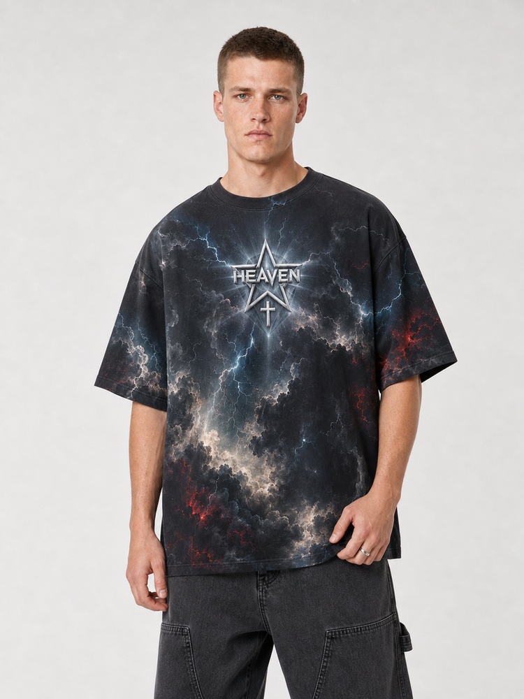 Mighty Warrior Eco Oversized Graphic Tees · GRS Certified