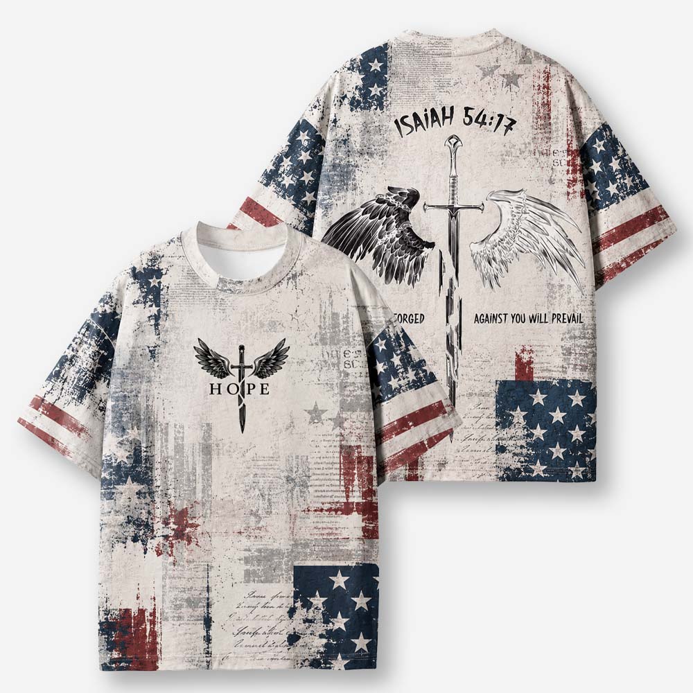 Hope Winged Sword Eco Oversized Graphic Tees · GRS Certified