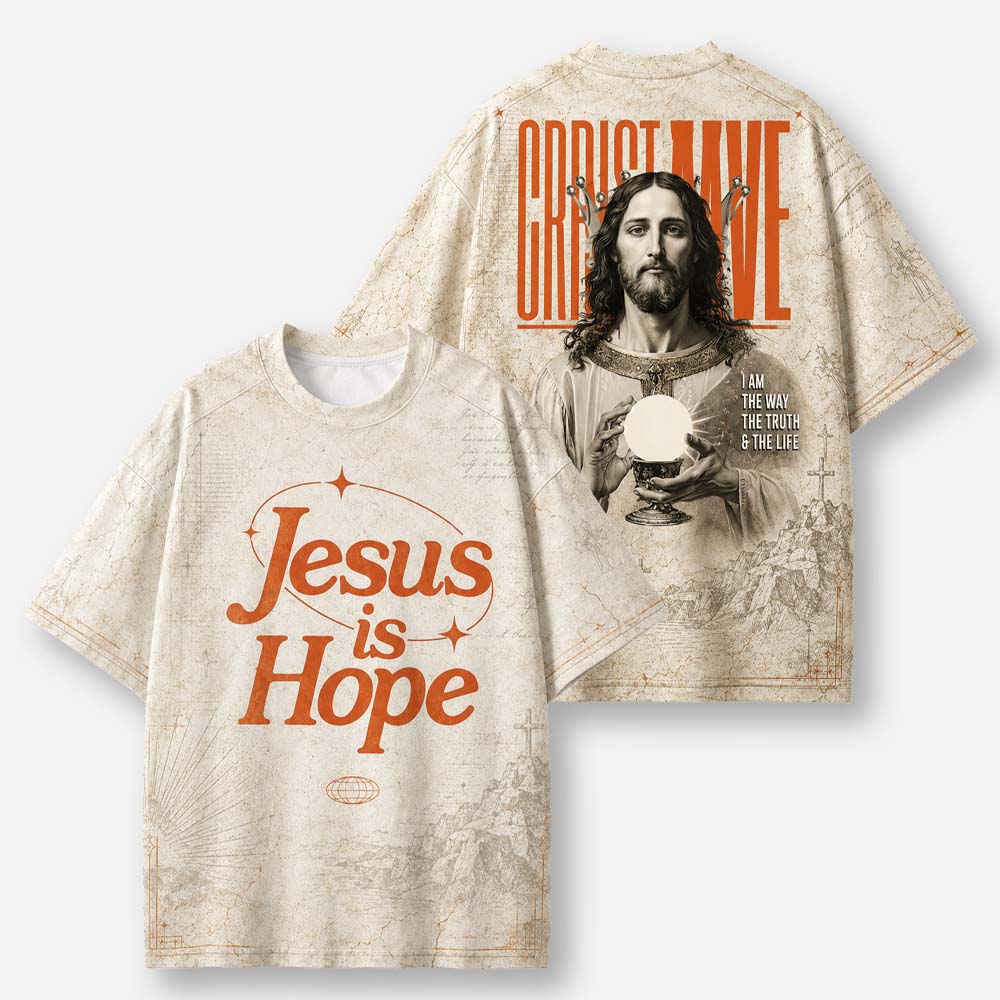 Crimson Hope Eco Oversized Graphic Tees · GRS Certified