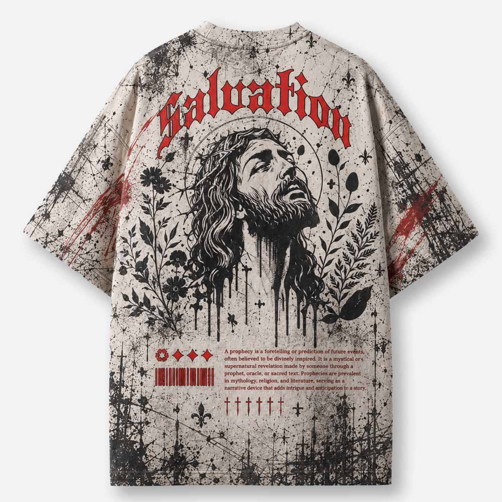 Scarlet Reverie Thorns Portrait Eco Oversized Graphic Tees · GRS Certified