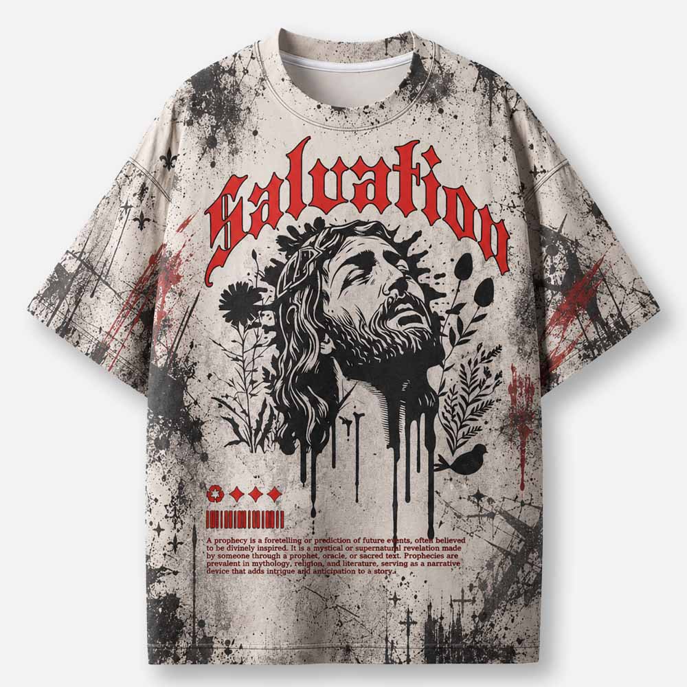 Scarlet Reverie Thorns Portrait Eco Oversized Graphic Tees · GRS Certified