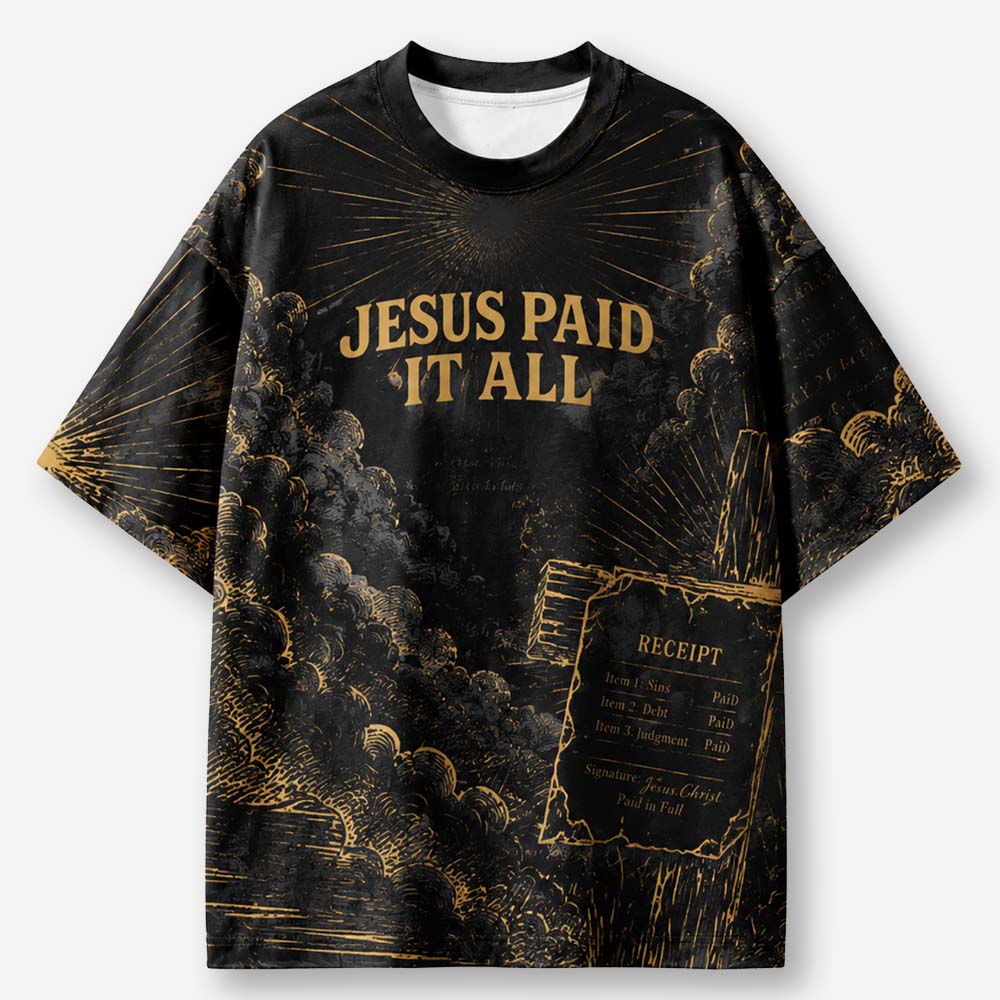 Debt Erased Receipt Emblem All-Over Print T-Shirt