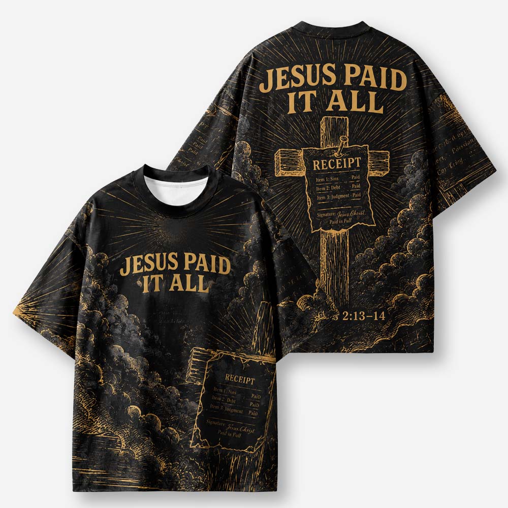 Debt Erased Receipt Emblem All-Over Print T-Shirt