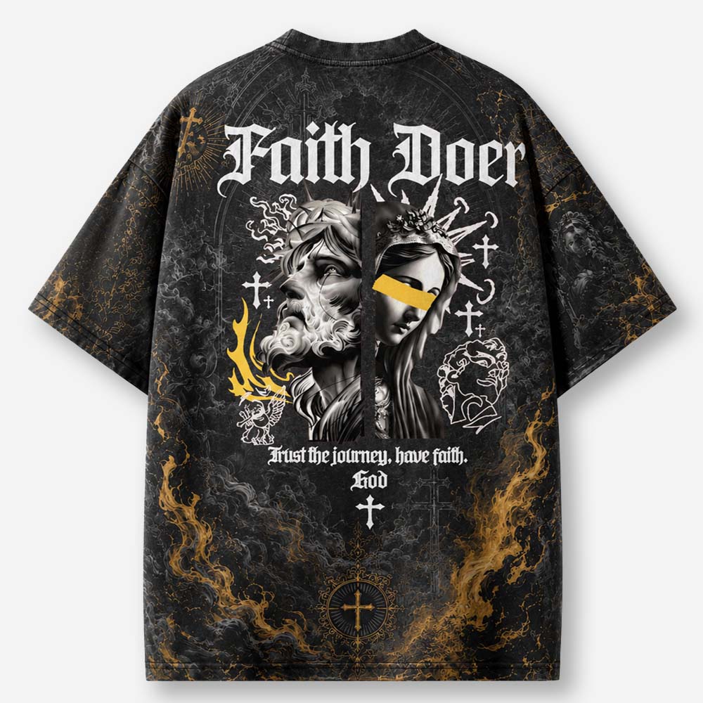 Split Statue Eco Oversized Graphic Tees · GRS Certified