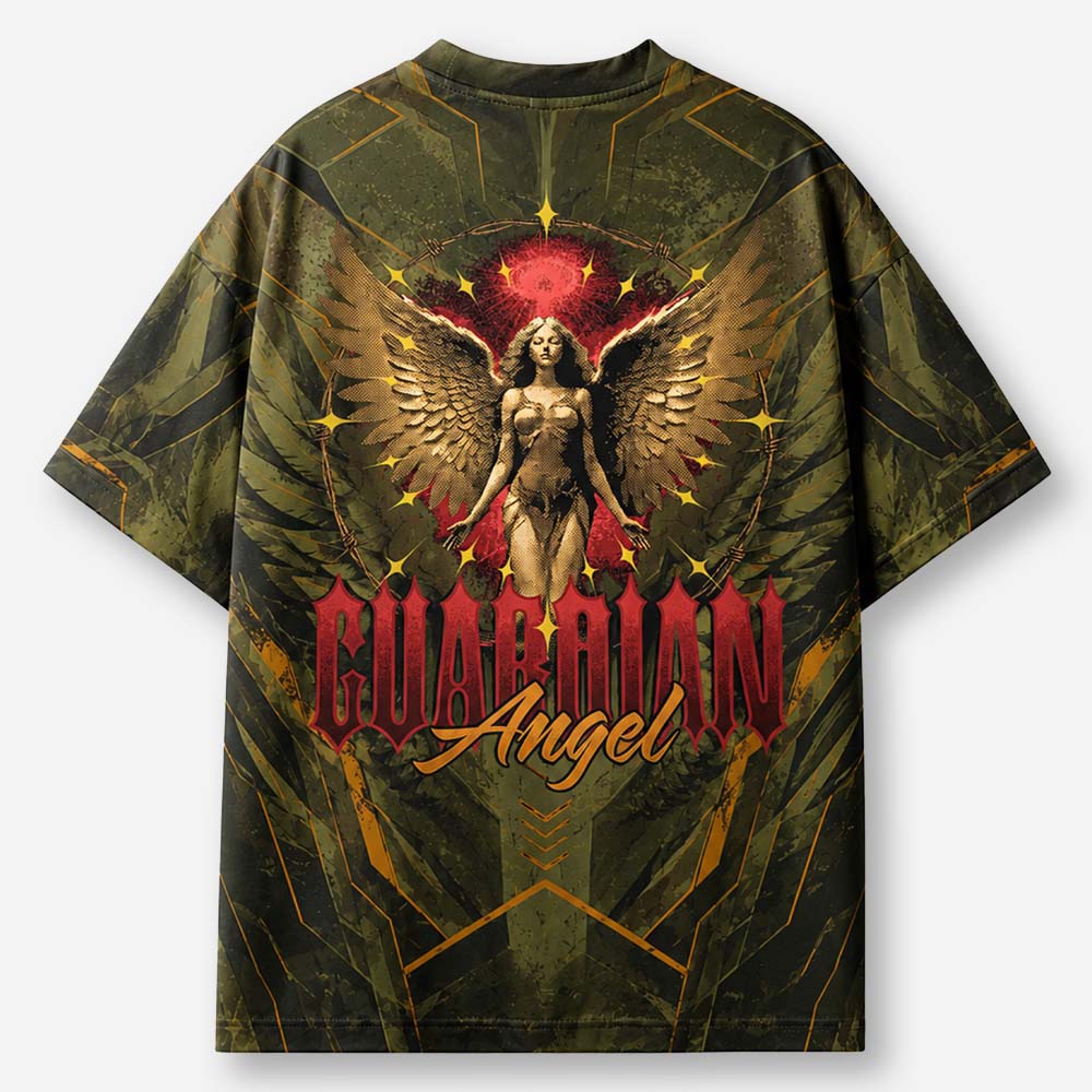 Winged Guardian Eco Oversized Graphic Tees · GRS Certified