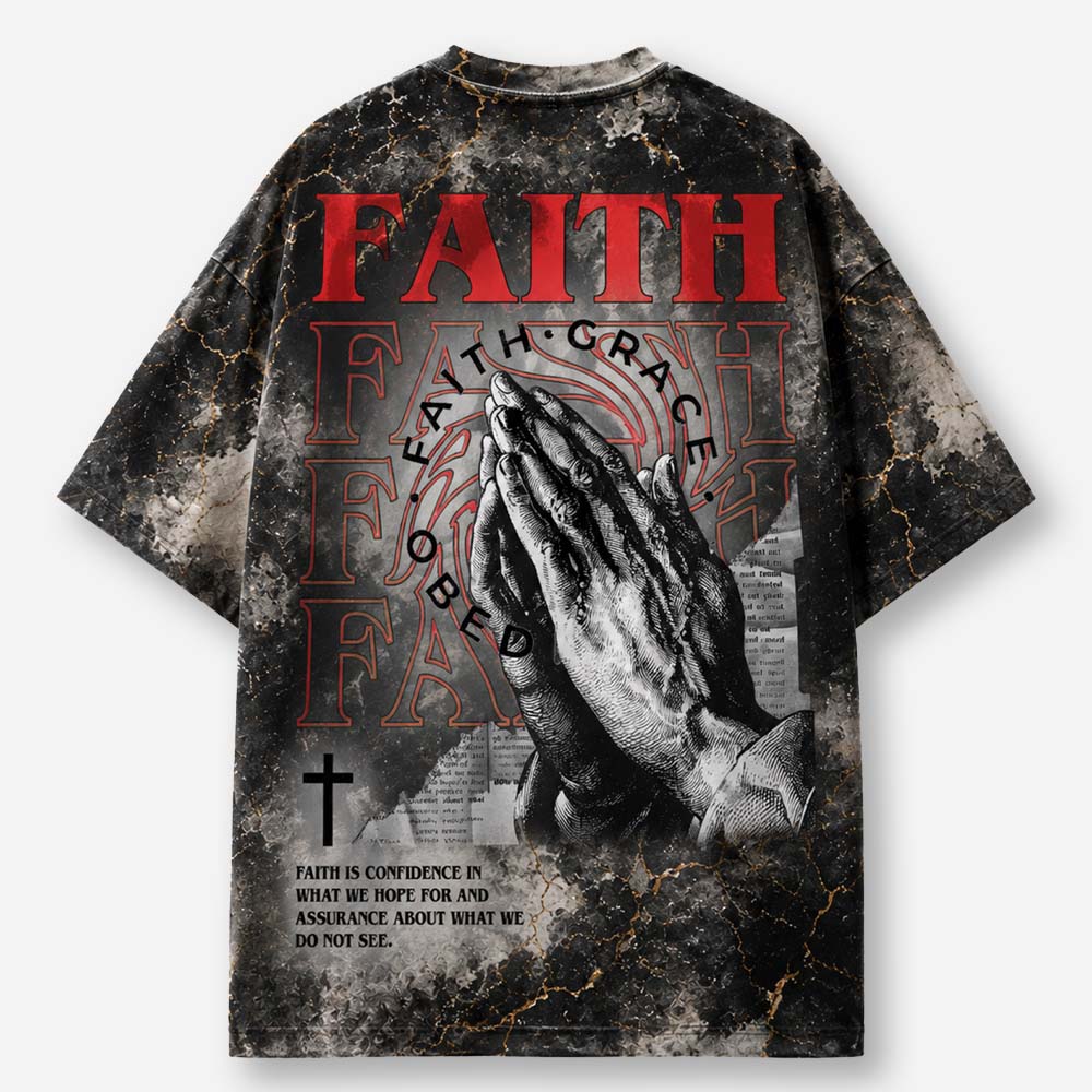 Clasped Hands Eco Oversized Graphic Tees · GRS Certified