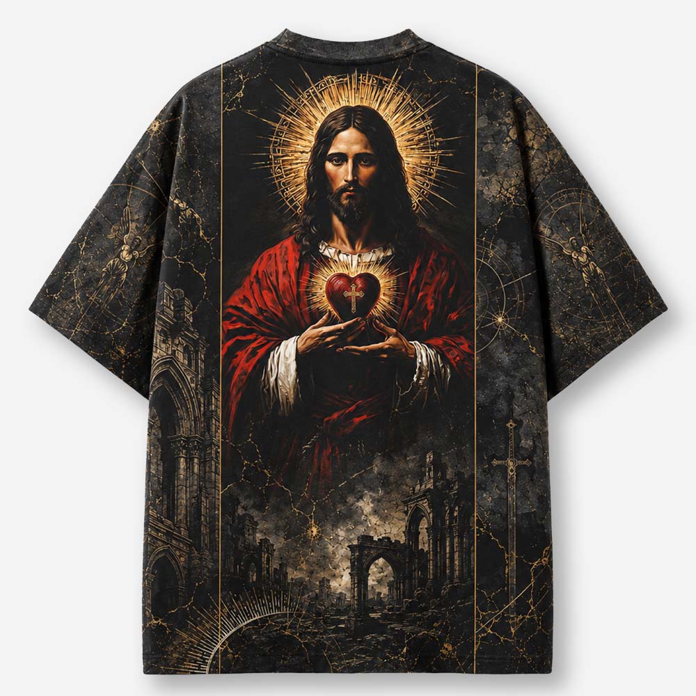 Radiant Heart Eco Oversized Graphic Tees · GRS Certified