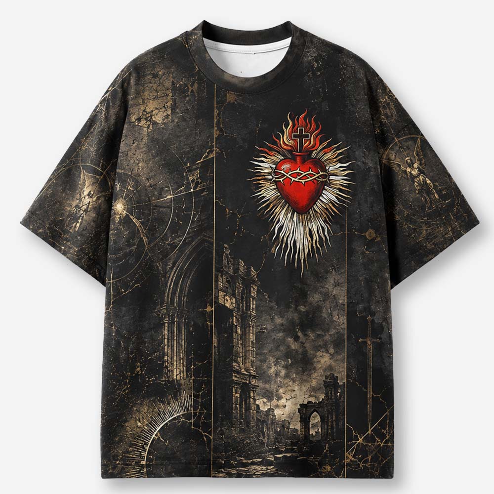 Radiant Heart Eco Oversized Graphic Tees · GRS Certified