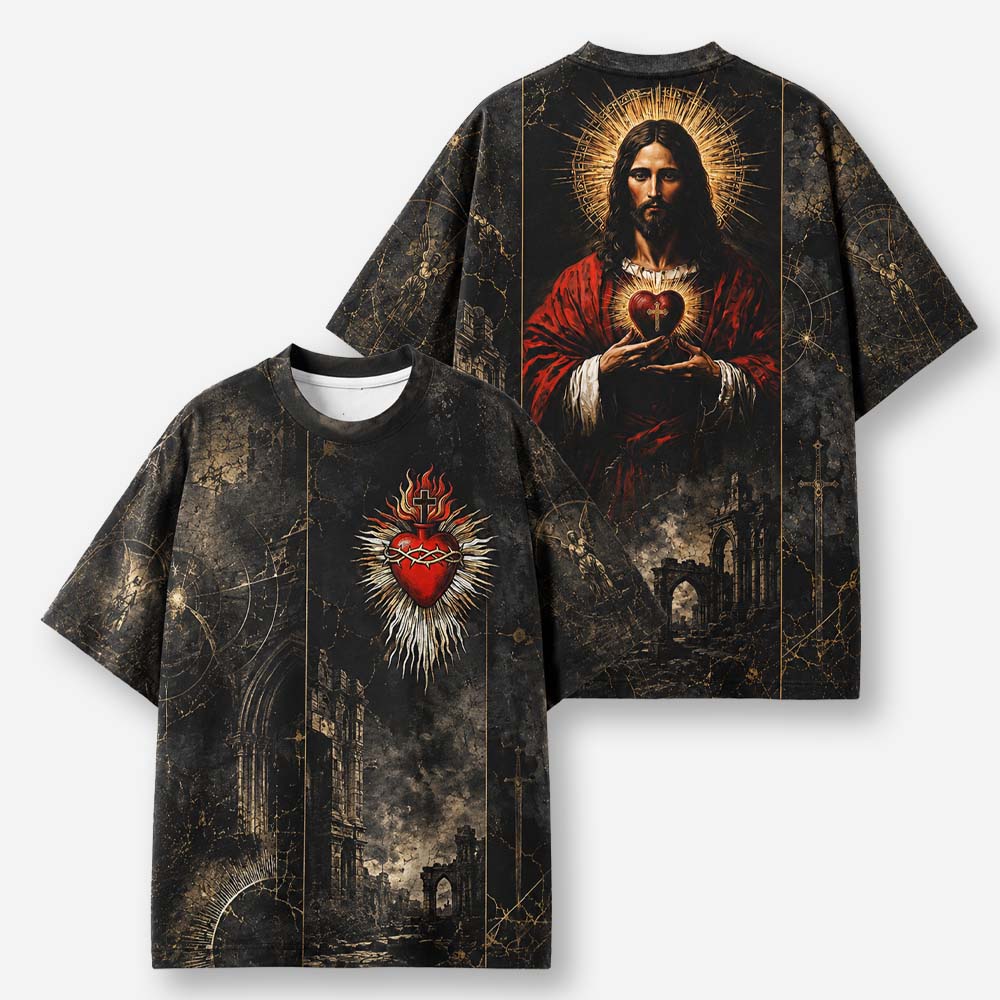 Radiant Heart Eco Oversized Graphic Tees · GRS Certified