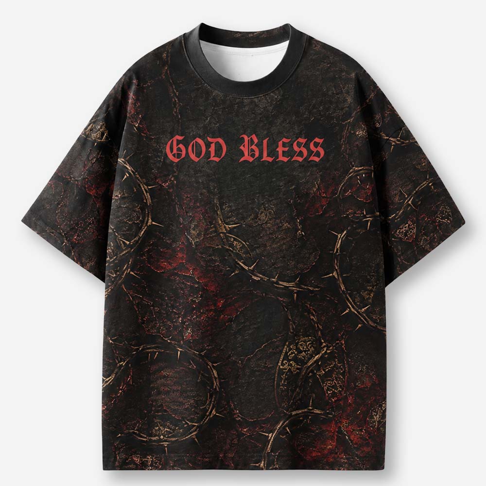Radiant Cross Eco Oversized Graphic Tees · GRS Certified