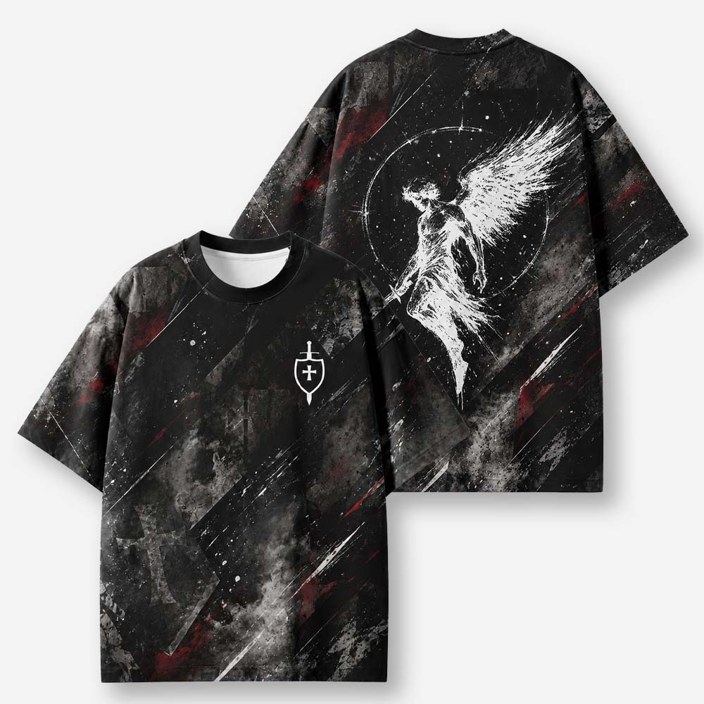 Winged Sentinel Eco Oversized Graphic Tees · GRS Certified