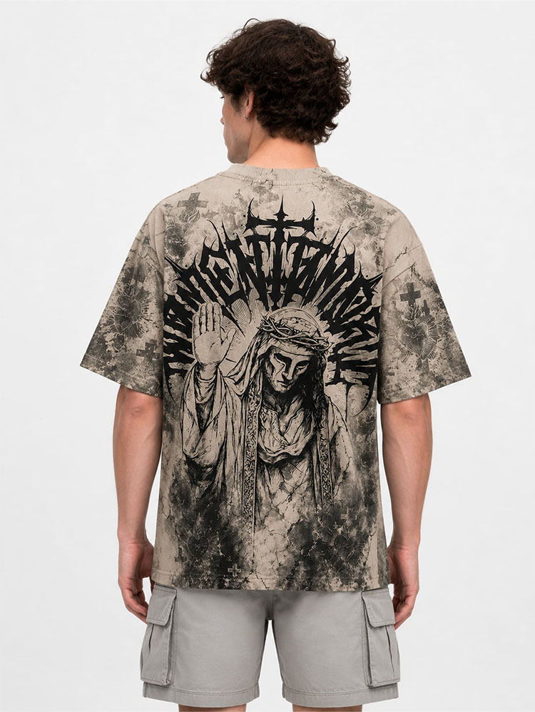 Masked King Memento Mori Eco Oversized Graphic Tees · GRS Certified