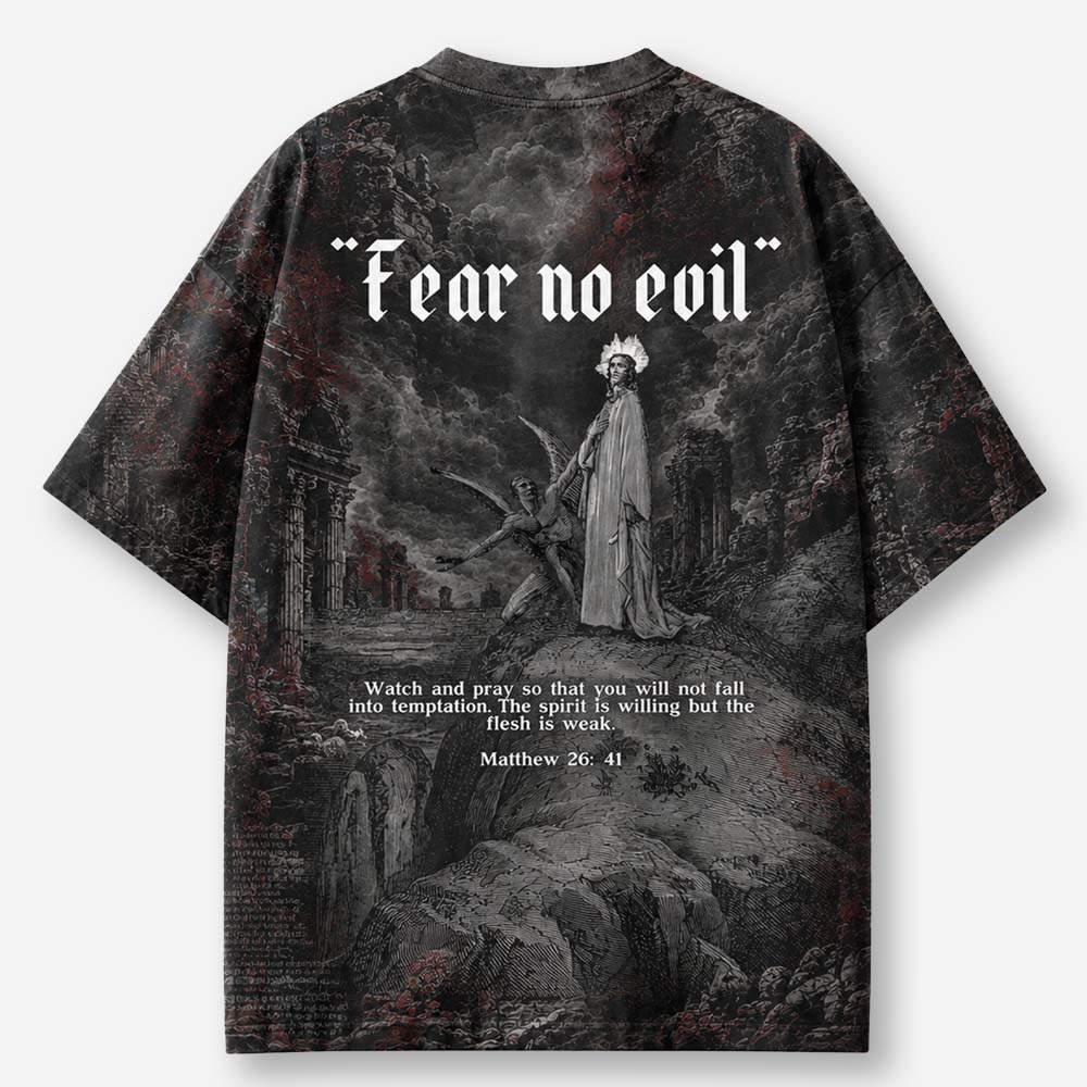 Fear No Evil Eco Oversized Graphic Tees · GRS Certified