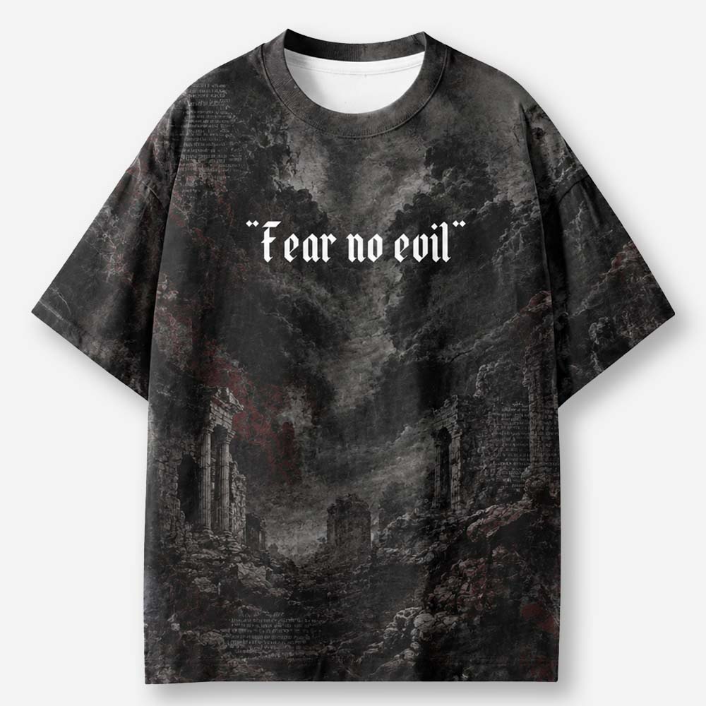 Fear No Evil Eco Oversized Graphic Tees · GRS Certified
