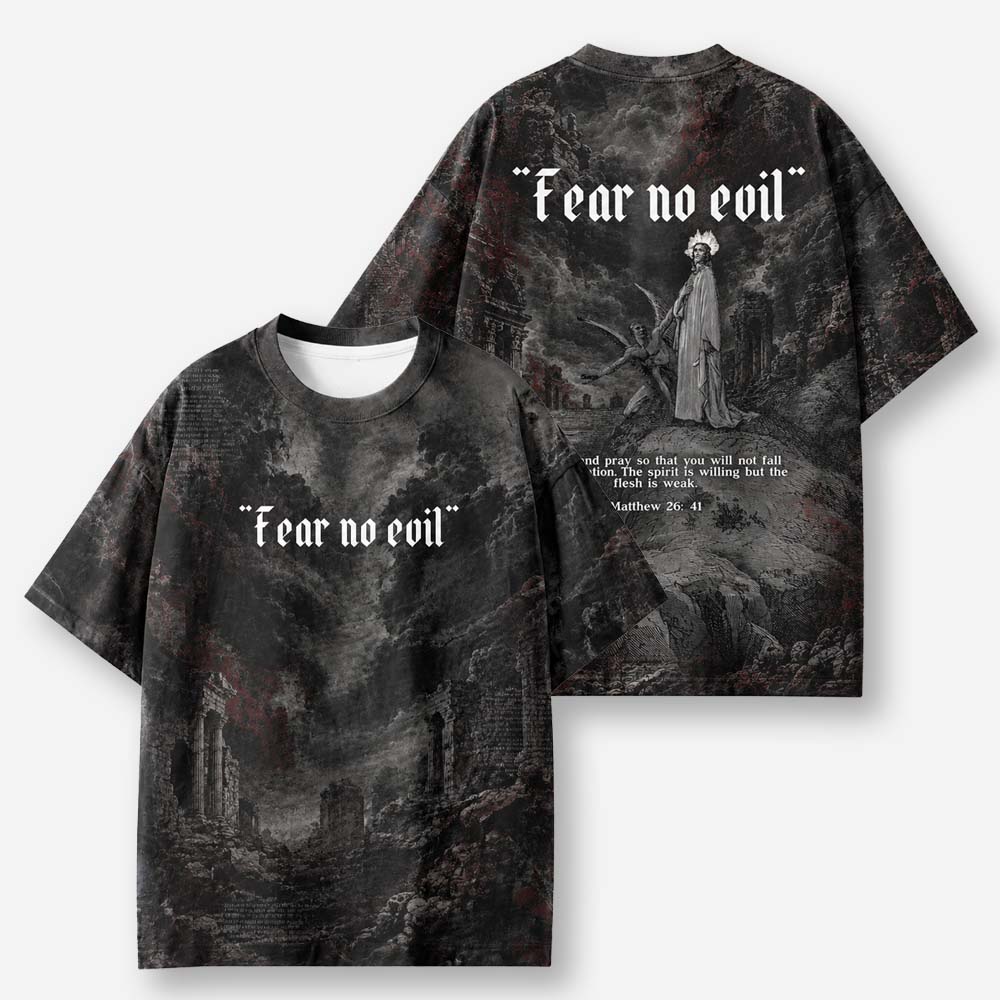 Fear No Evil Eco Oversized Graphic Tees · GRS Certified