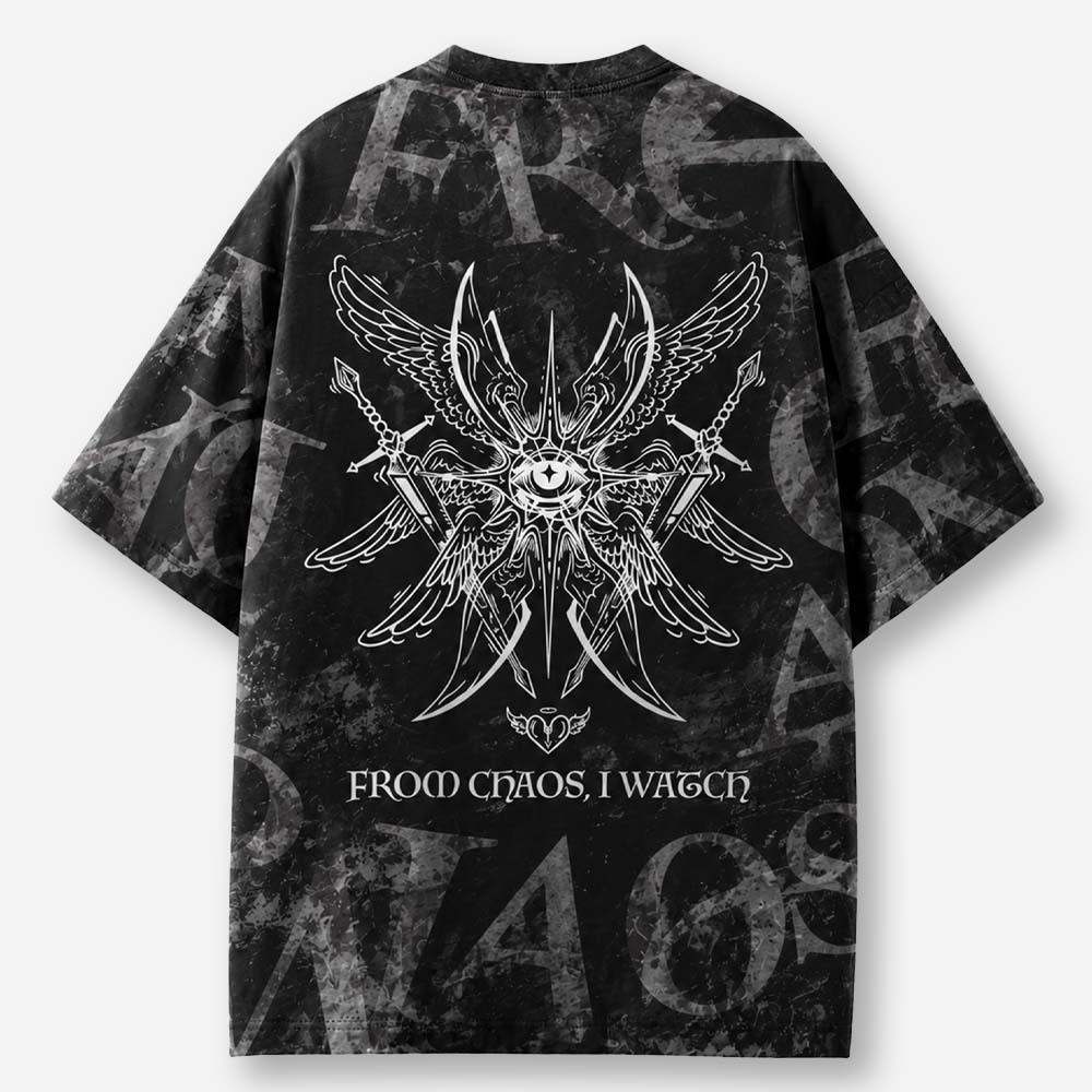 Chaos Watcher Eco Oversized Graphic Tees · GRS Certified
