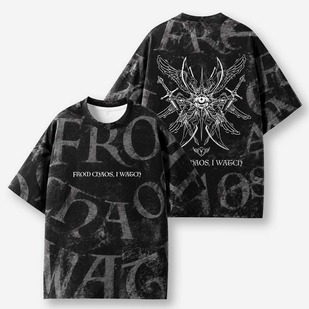 Chaos Watcher Eco Oversized Graphic Tees · GRS Certified