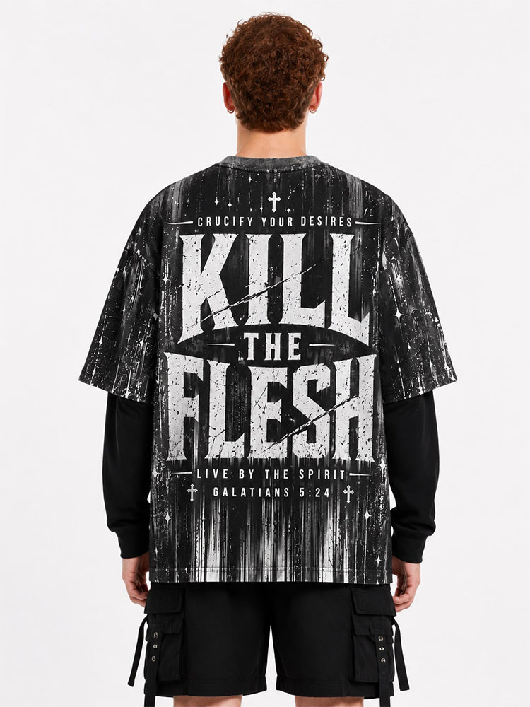 Kill the Flesh Eco Oversized Graphic Tees · GRS Certified