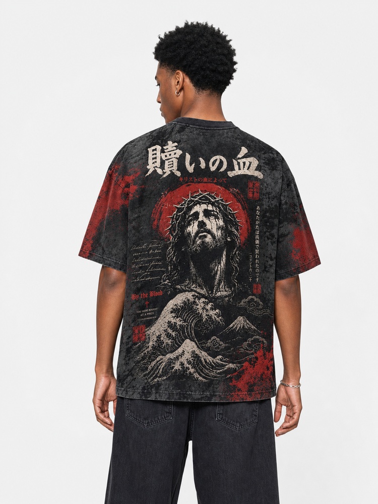 By The Blood Eco Oversized Graphic Tees · GRS Certified