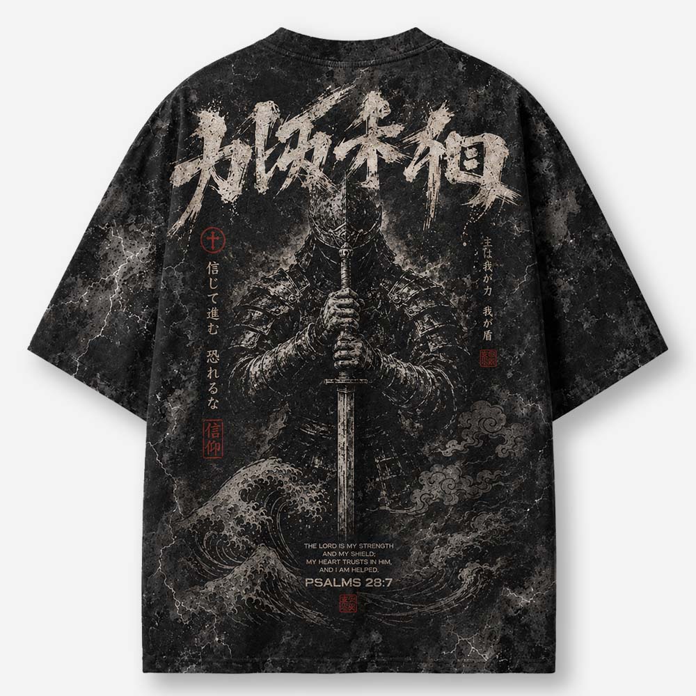 Warfare Knight Eco Oversized Graphic Tees · GRS Certified
