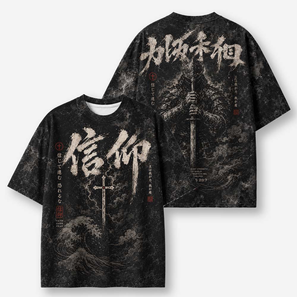 Warfare Knight Eco Oversized Graphic Tees · GRS Certified