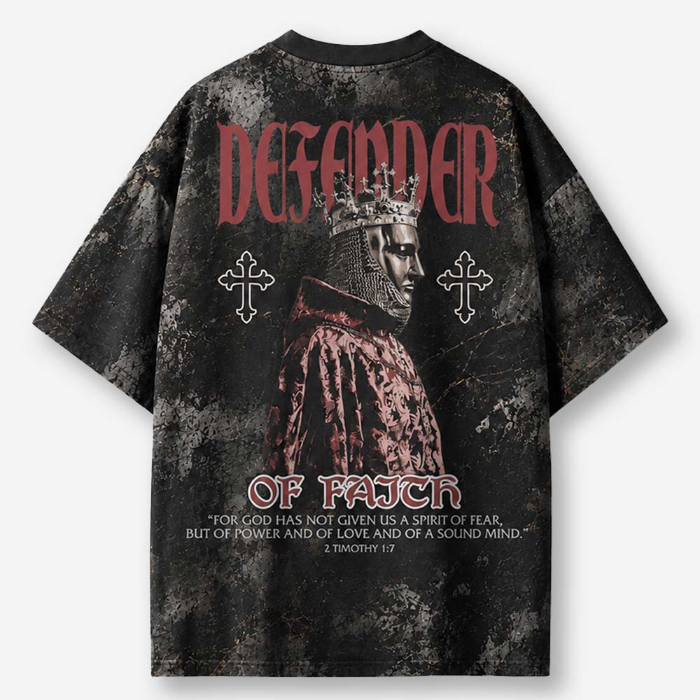 Crowned Defender Eco Oversized Graphic Tees · GRS Certified