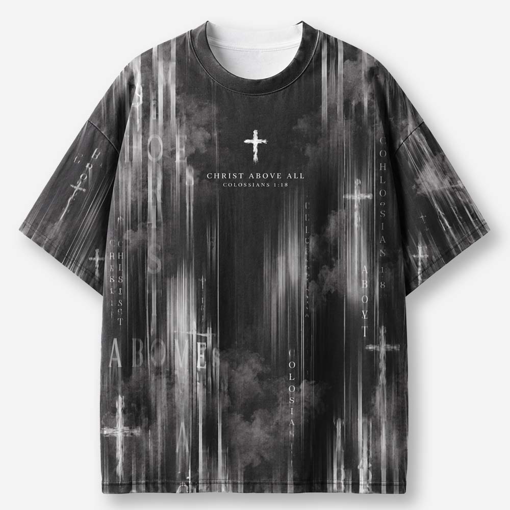 Above All Eco Oversized Graphic Tees · GRS Certified