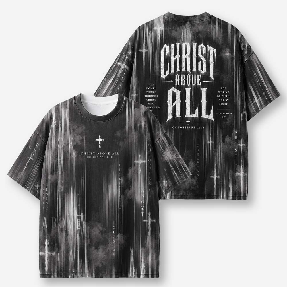 Above All Eco Oversized Graphic Tees · GRS Certified