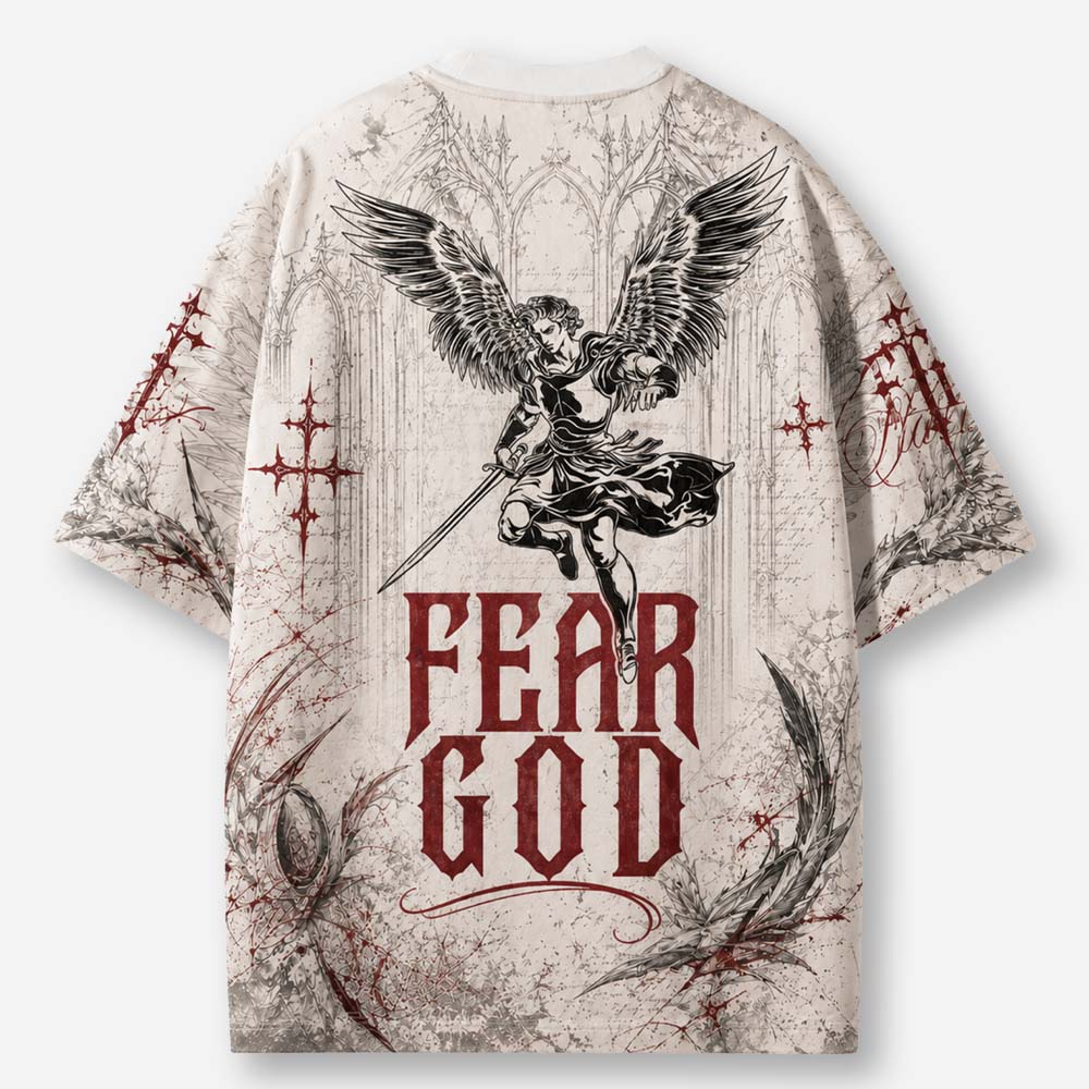 Fearless Angel Eco Oversized Graphic Tees · GRS Certified