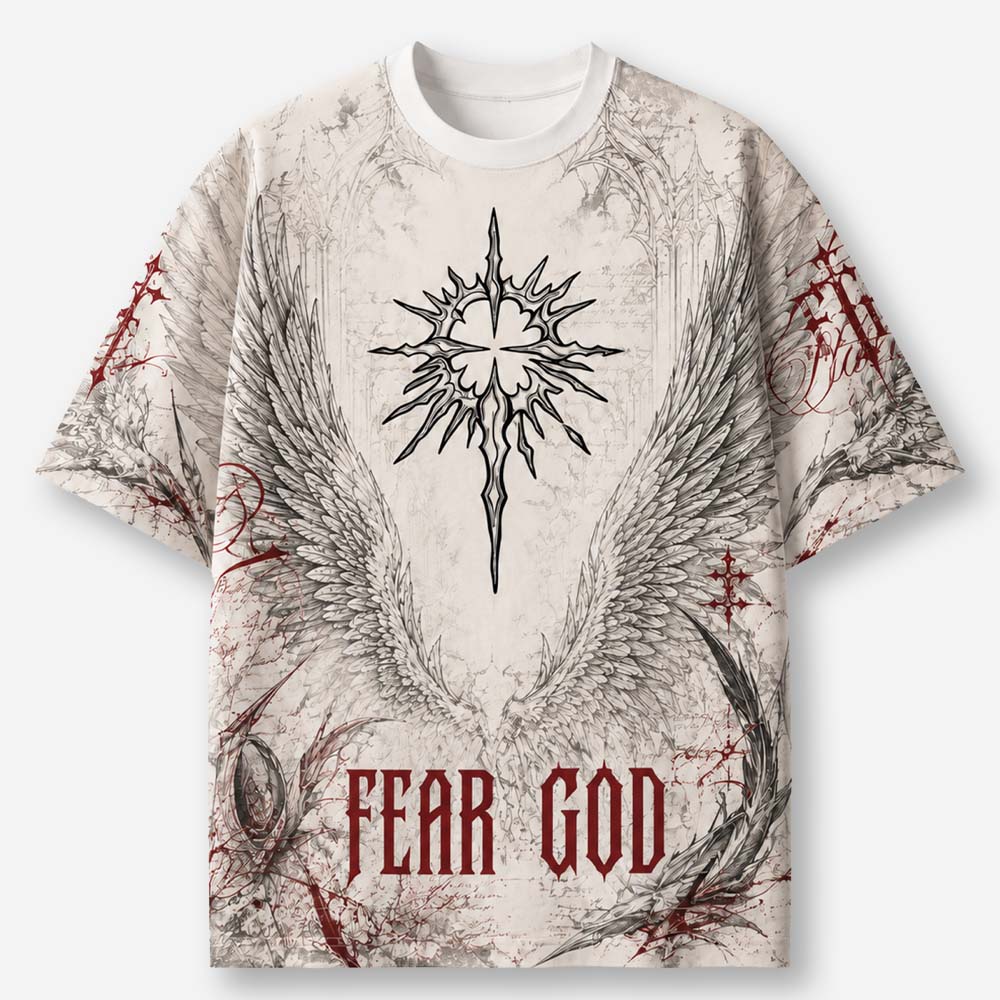 Fearless Angel Eco Oversized Graphic Tees · GRS Certified
