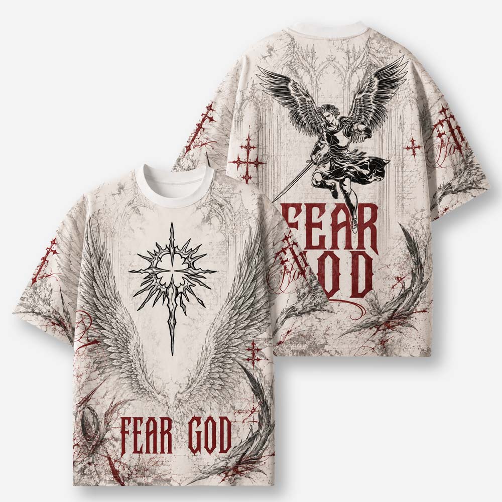 Fearless Angel Eco Oversized Graphic Tees · GRS Certified