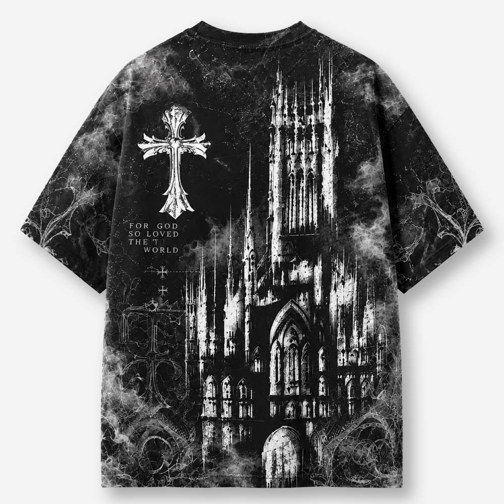 Gothic Cathedral Eco Oversized Graphic Tees · GRS Certified