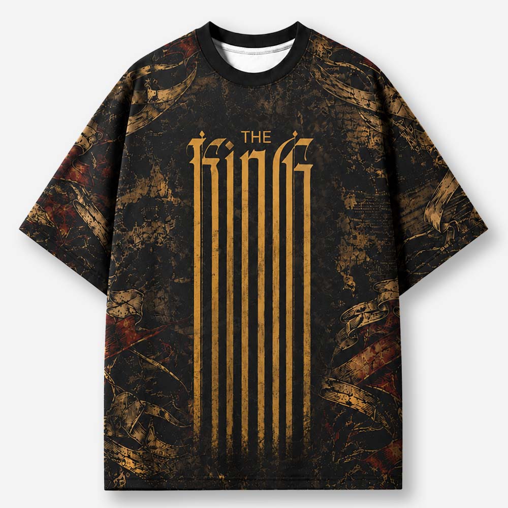 Crowned King Eco Oversized Graphic Tees · GRS Certified