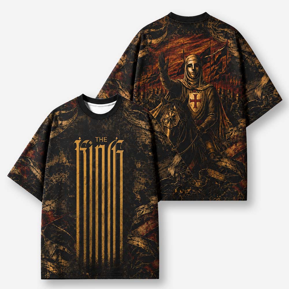 Crowned King Eco Oversized Graphic Tees · GRS Certified