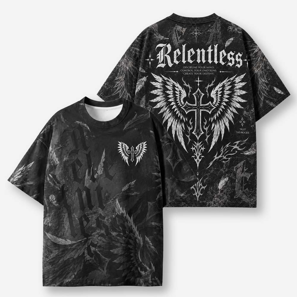 Relentless Eco Oversized Graphic Tees · GRS Certified