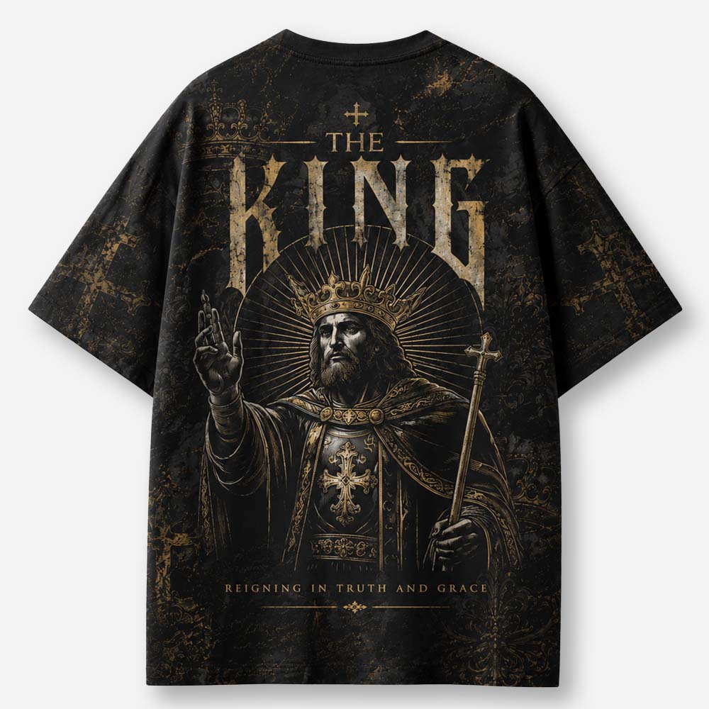 Crowned Ruler Eco Oversized Graphic Tees · GRS Certified