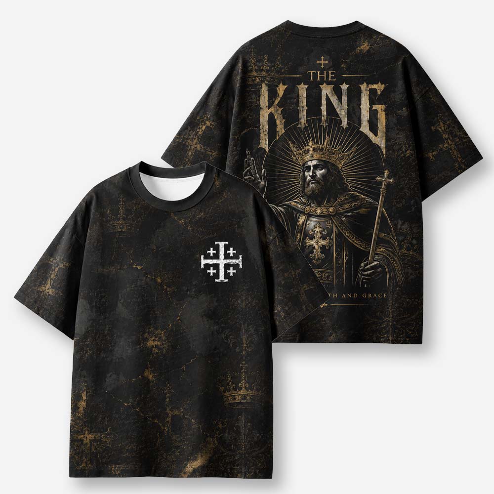 Crowned Ruler Eco Oversized Graphic Tees · GRS Certified