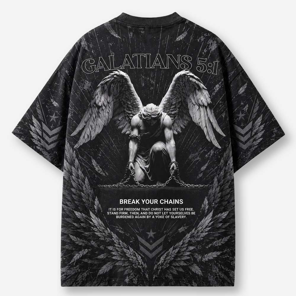 Break Chains Eco Oversized Graphic Tees · GRS Certified