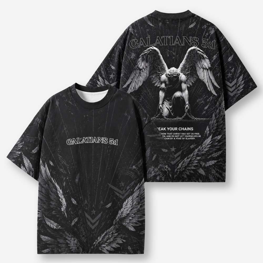 Break Chains Eco Oversized Graphic Tees · GRS Certified