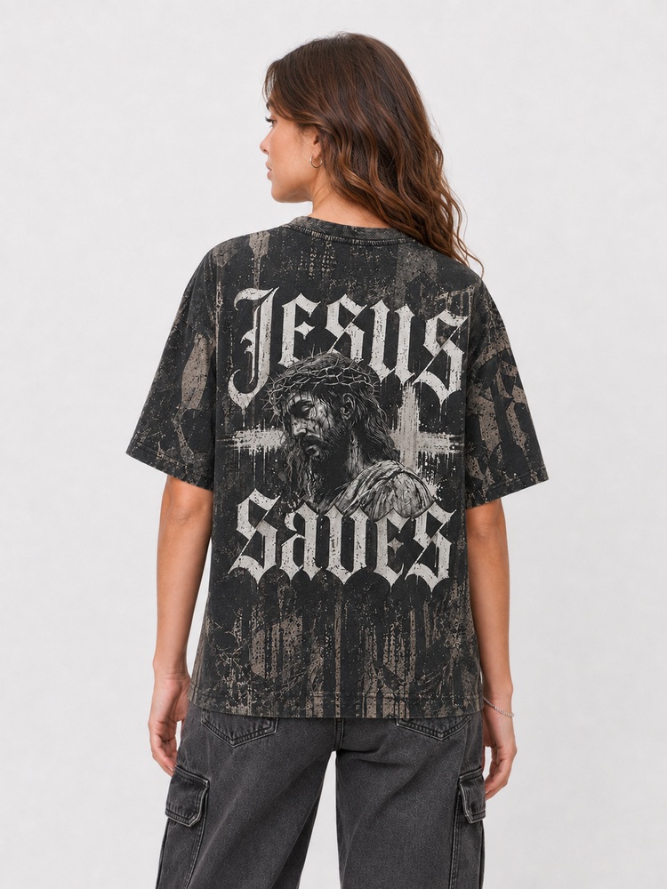 Rescue Portrait Eco Oversized Graphic Tees · GRS Certified