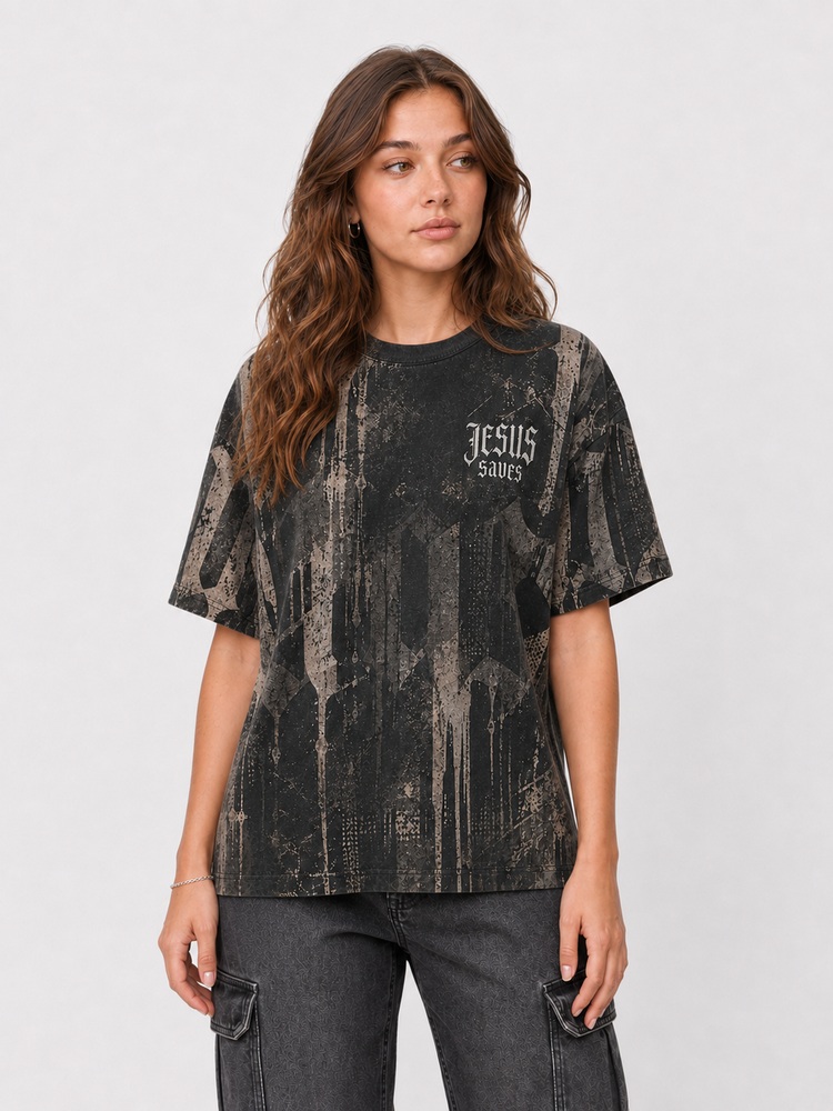 Rescue Portrait Eco Oversized Graphic Tees · GRS Certified