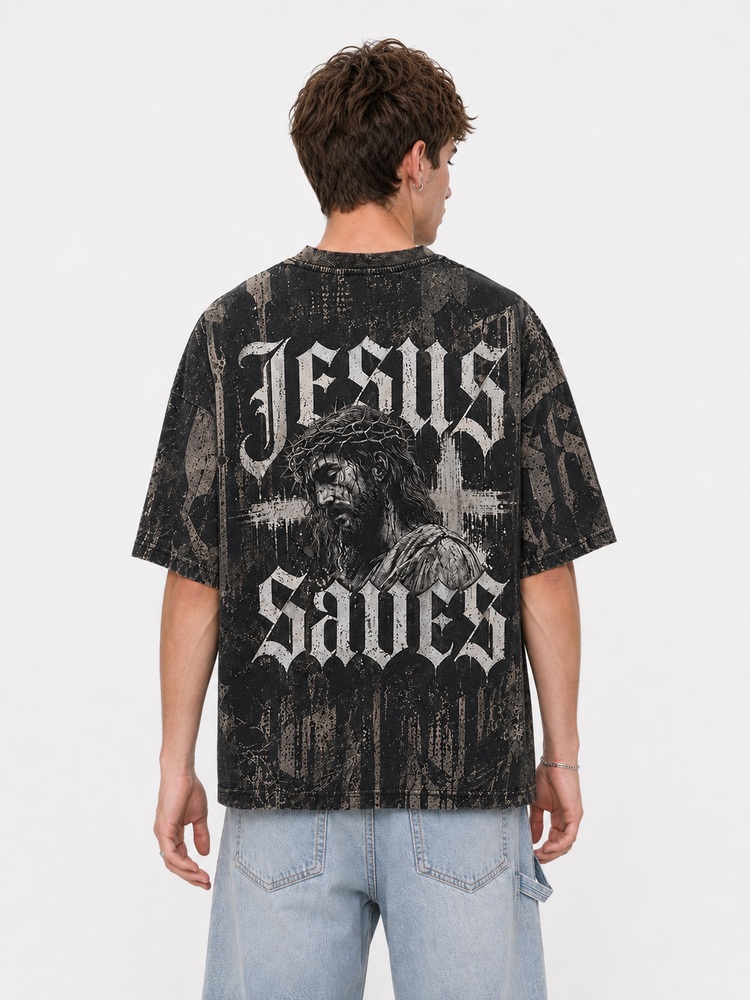 Rescue Portrait Eco Oversized Graphic Tees · GRS Certified