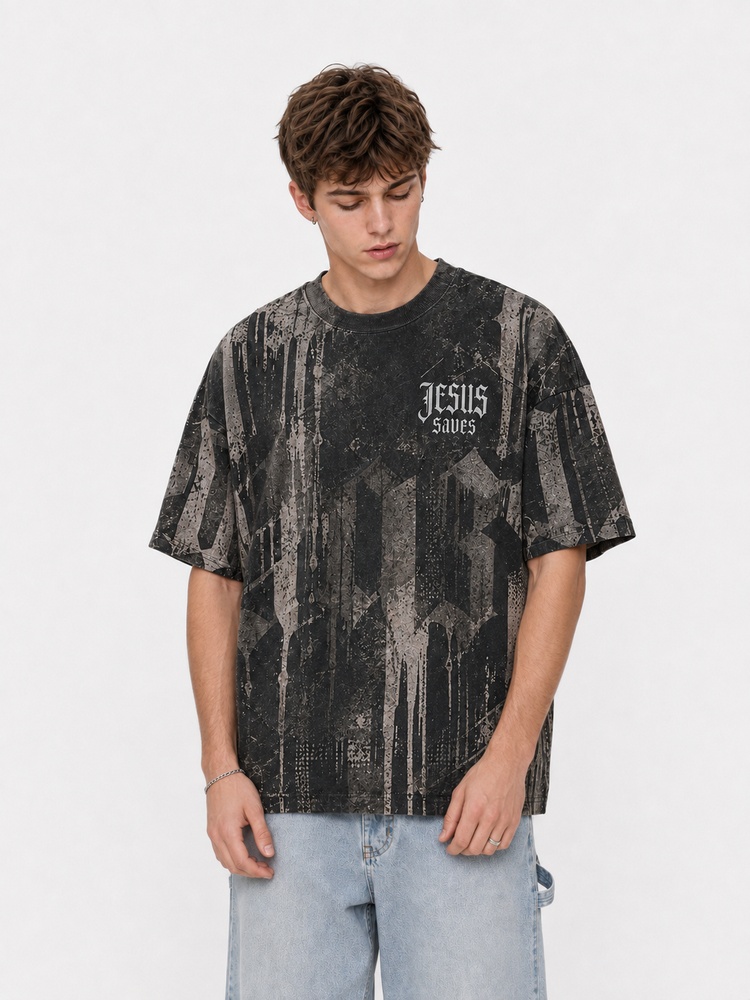Rescue Portrait Eco Oversized Graphic Tees · GRS Certified