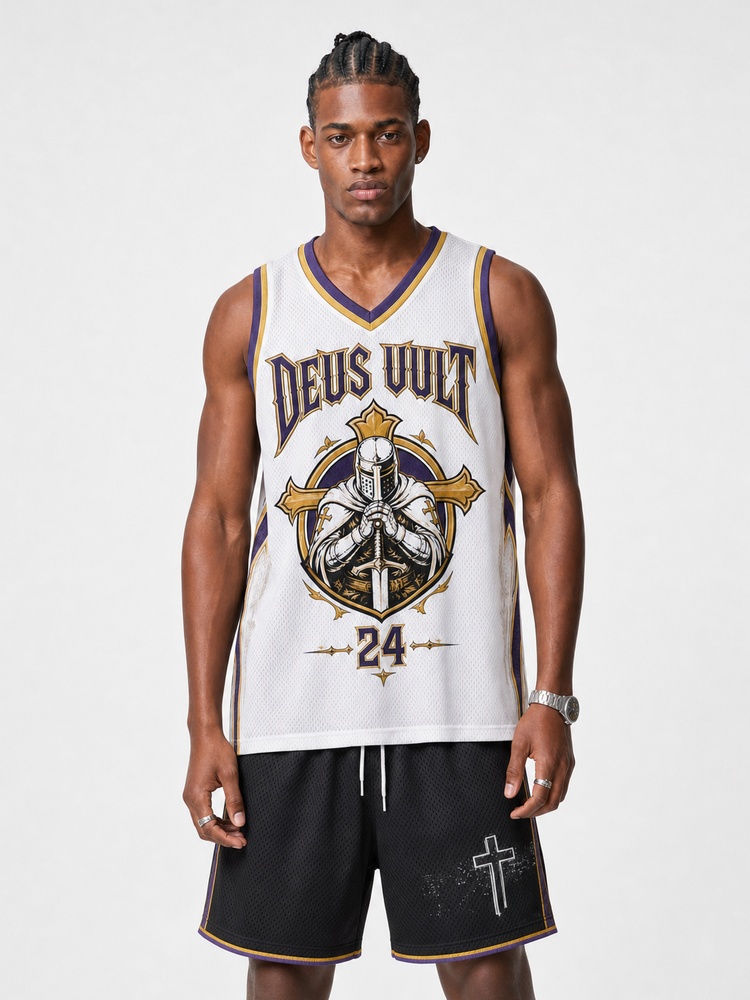 Masked King Graphic Mesh Jersey Tank Top