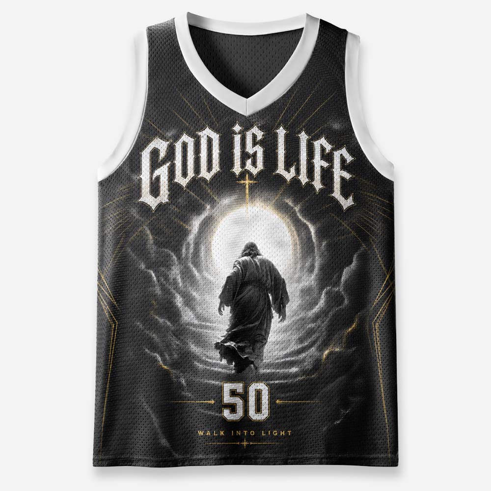 Walk Into Light Graphic Mesh Jersey Tank Top