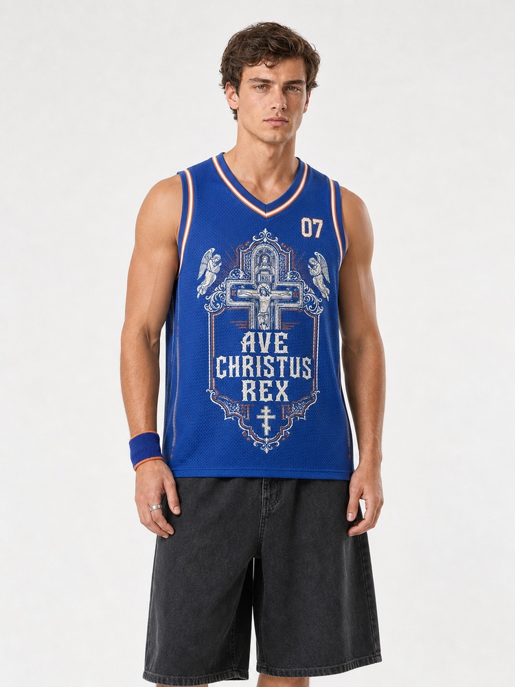 Ornate Relic Graphic Mesh Jersey Tank Top
