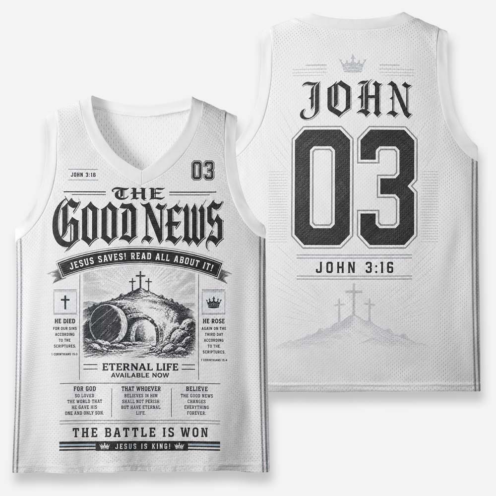 The Good News Graphic Mesh Jersey Tank Top