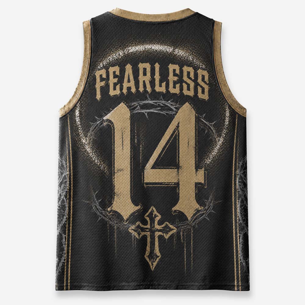 Gothic Crest Graphic Mesh Jersey Tank Top