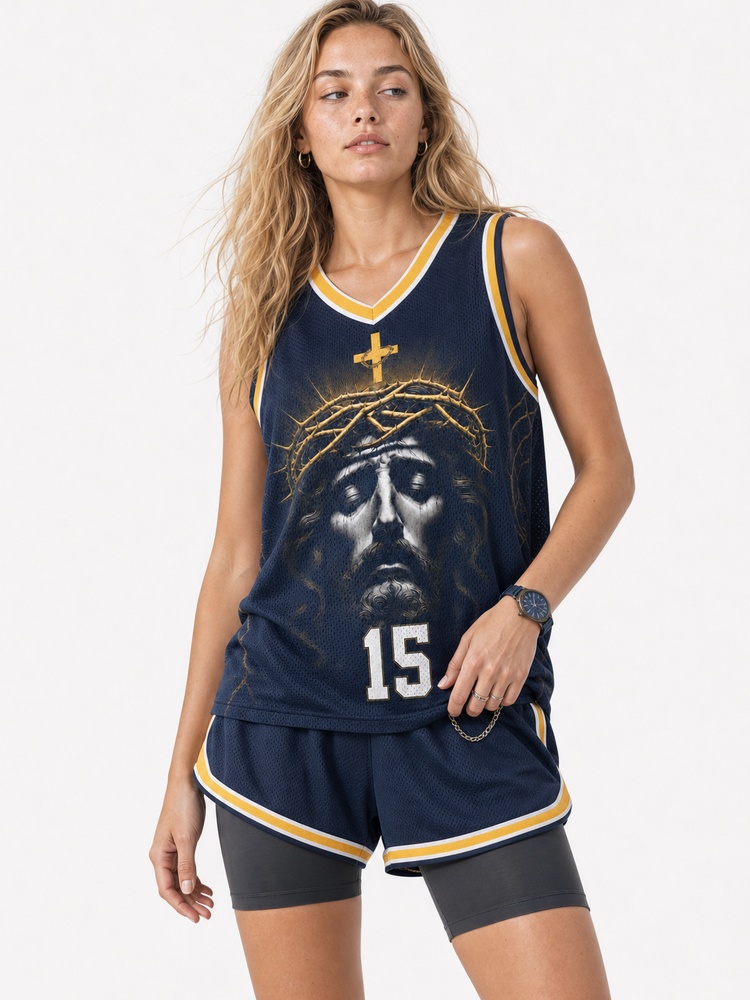 Thorn Crown Graphic Mesh Jersey Tank Top